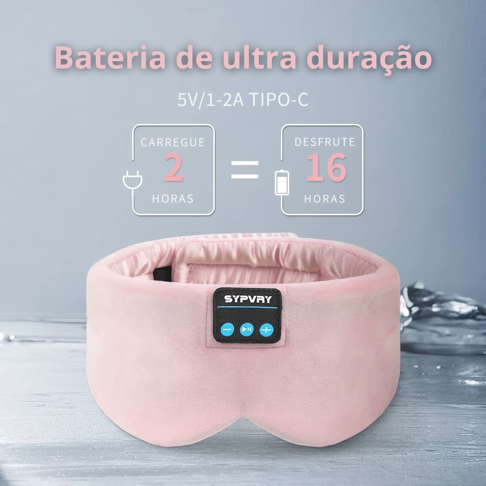 Máscara de Dormir com Fones Bluetooth – Conforto, Escuridão e Música para um Sono Profundo