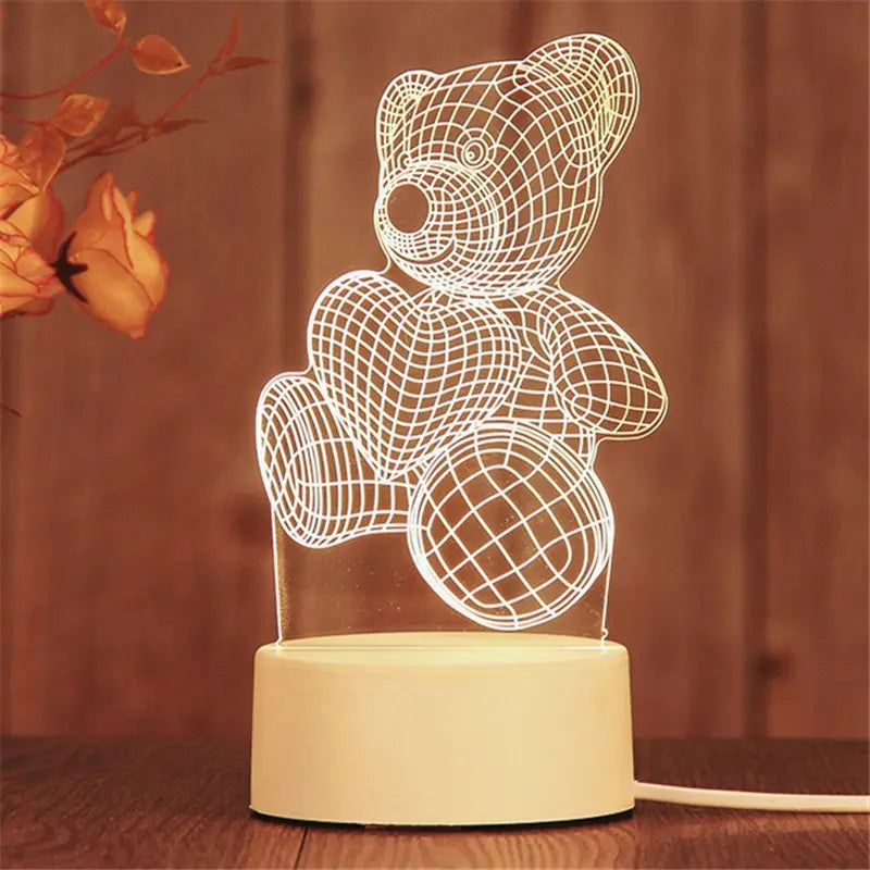 Luminária 3D com Design Criativo – Luz Noturna Decorativa