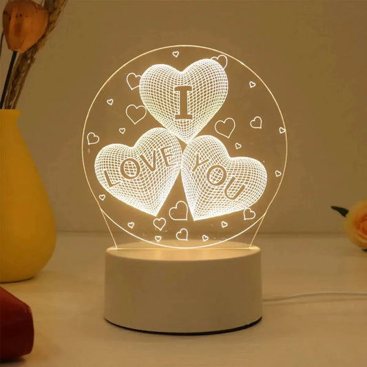 Luminária 3D com Design Criativo – Luz Noturna Decorativa