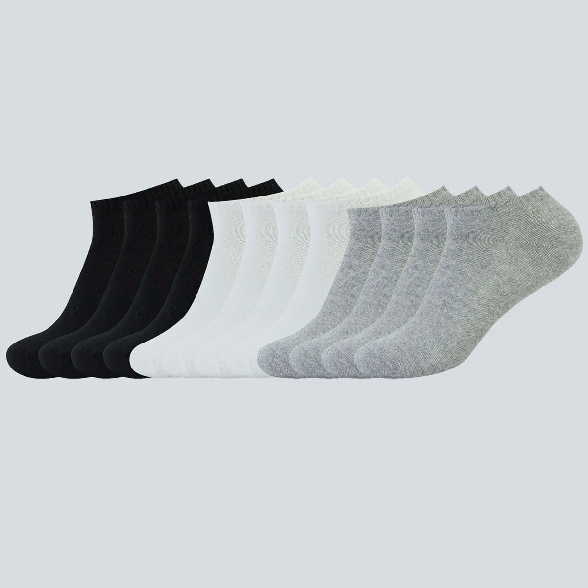 Kit com 12 Pares de Meias Masculinas – Corte Baixo e Conforto Anatômico