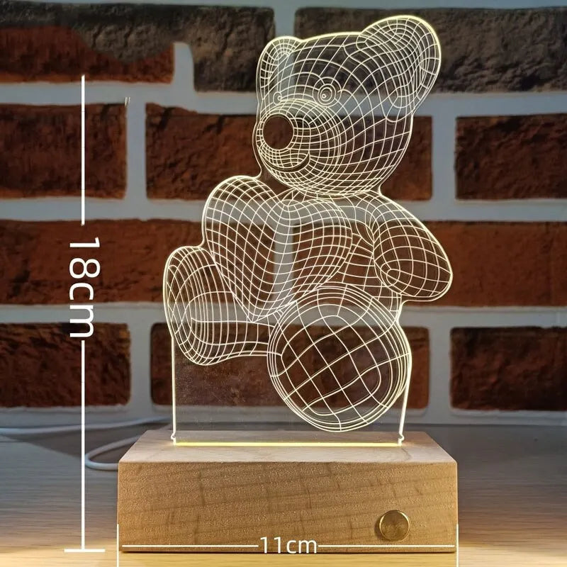 Luminária 3D com Design Criativo – Luz Noturna Decorativa