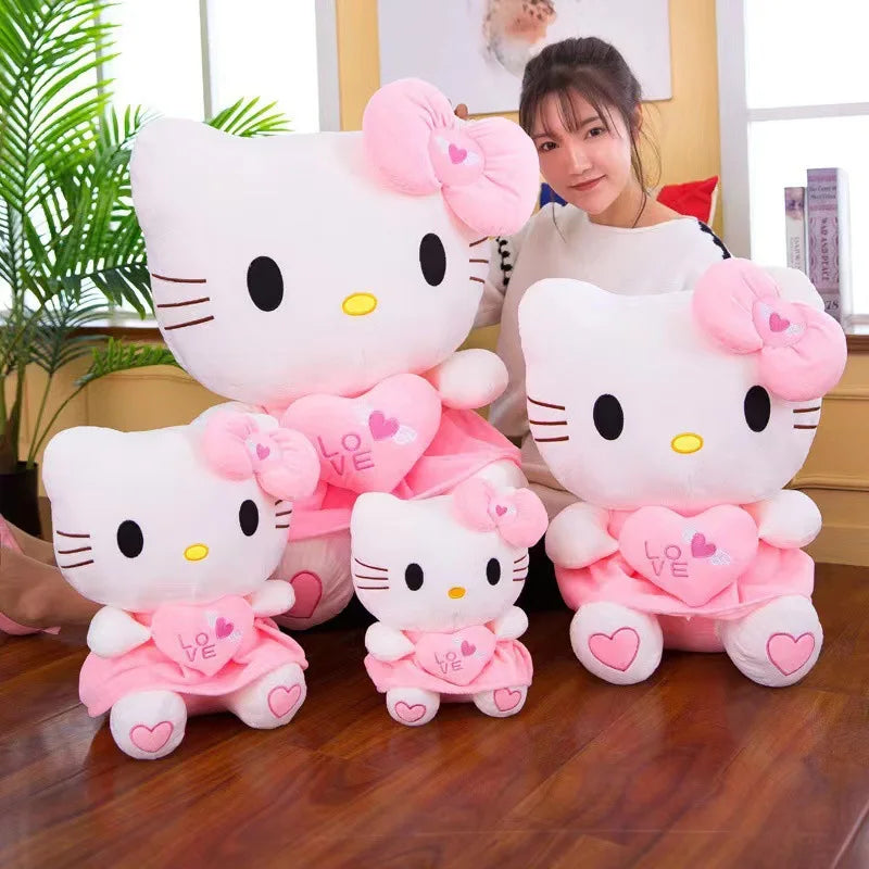 Pelúcia Hello Kitty Sanrio (30–55cm) – Fofa, Macia e Perfeita para Presentear