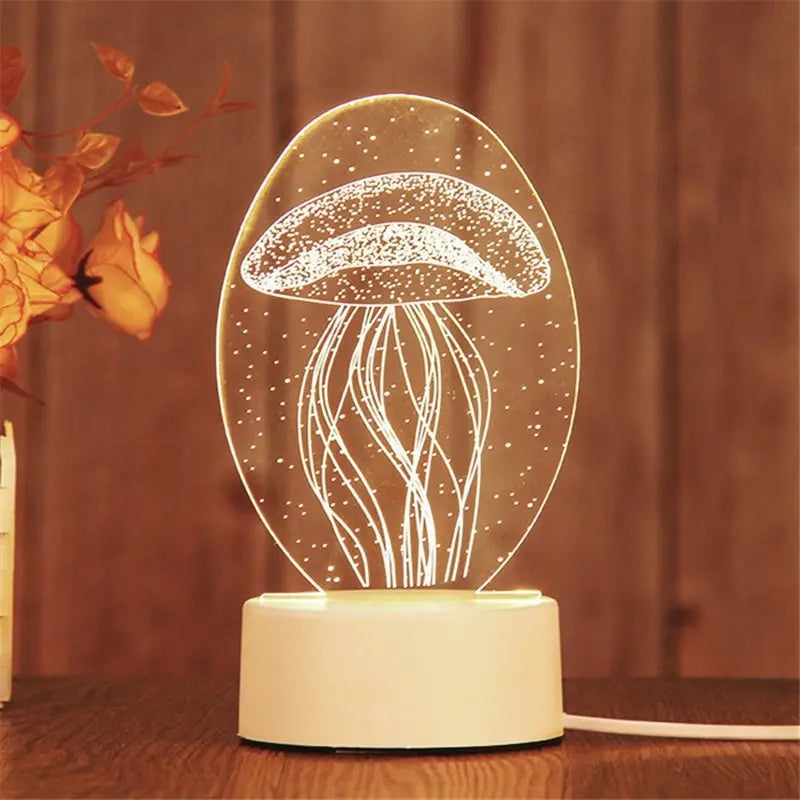 Luminária 3D com Design Criativo – Luz Noturna Decorativa