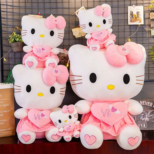 Pelúcia Hello Kitty Sanrio (30–55cm) – Fofa, Macia e Perfeita para Presentear