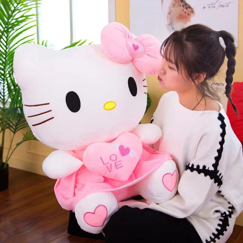 Pelúcia Hello Kitty Sanrio (30–55cm) – Fofa, Macia e Perfeita para Presentear