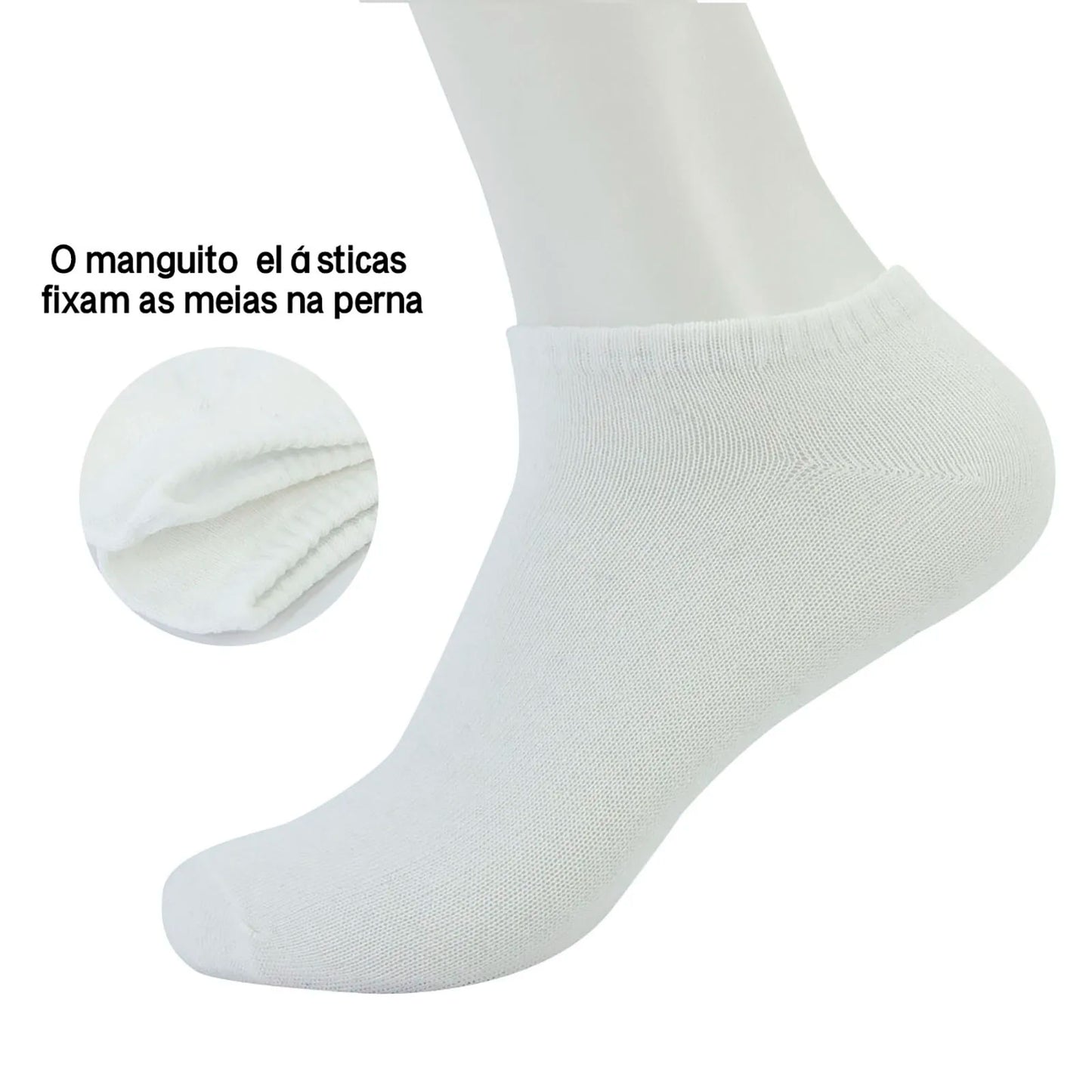 Kit com 12 Pares de Meias Masculinas – Corte Baixo e Conforto Anatômico