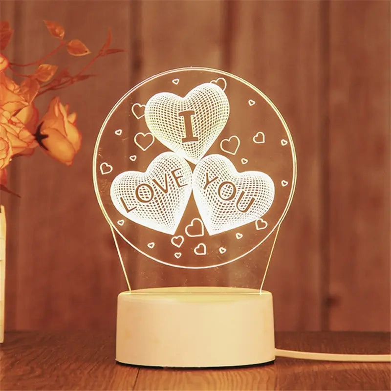 Luminária 3D com Design Criativo – Luz Noturna Decorativa