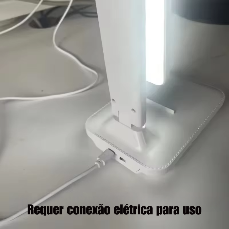 Luminária de Mesa Dobrável com Toque LED – Luz Branca Regulável via USB