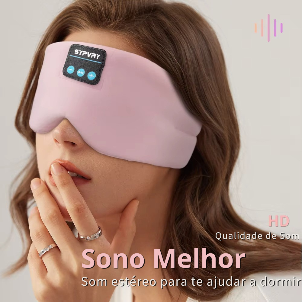 Máscara de Dormir com Fones Bluetooth – Conforto, Escuridão e Música para um Sono Profundo