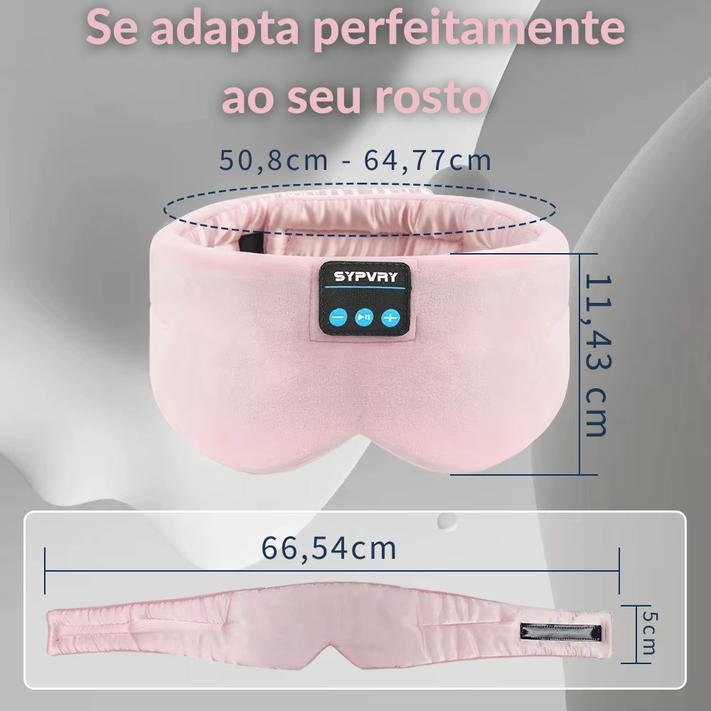 Máscara de Dormir com Fones Bluetooth – Conforto, Escuridão e Música para um Sono Profundo